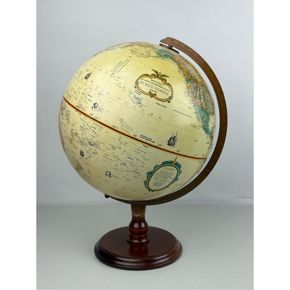 Replogle 12 Inch Diameter Globe World Classic Series Raised Relief Hardwood USA